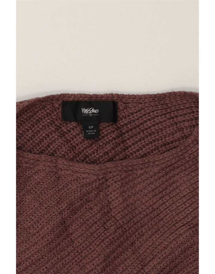 MOSSIMO Womens Asymmetric Boat Neck Jumper Sweater UK 10 Small Maroon Vintage Mossimo and Second-Hand Mossimo from Messina Hembry 