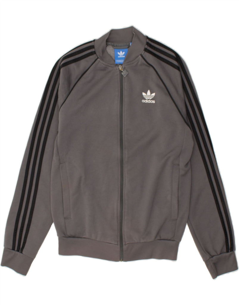 ADIDAS Womens Tracksuit Top Jacket UK 10 Small Grey Polyester | Vintage Adidas | Thrift | Second-Hand Adidas | Used Clothing | Messina Hembry 