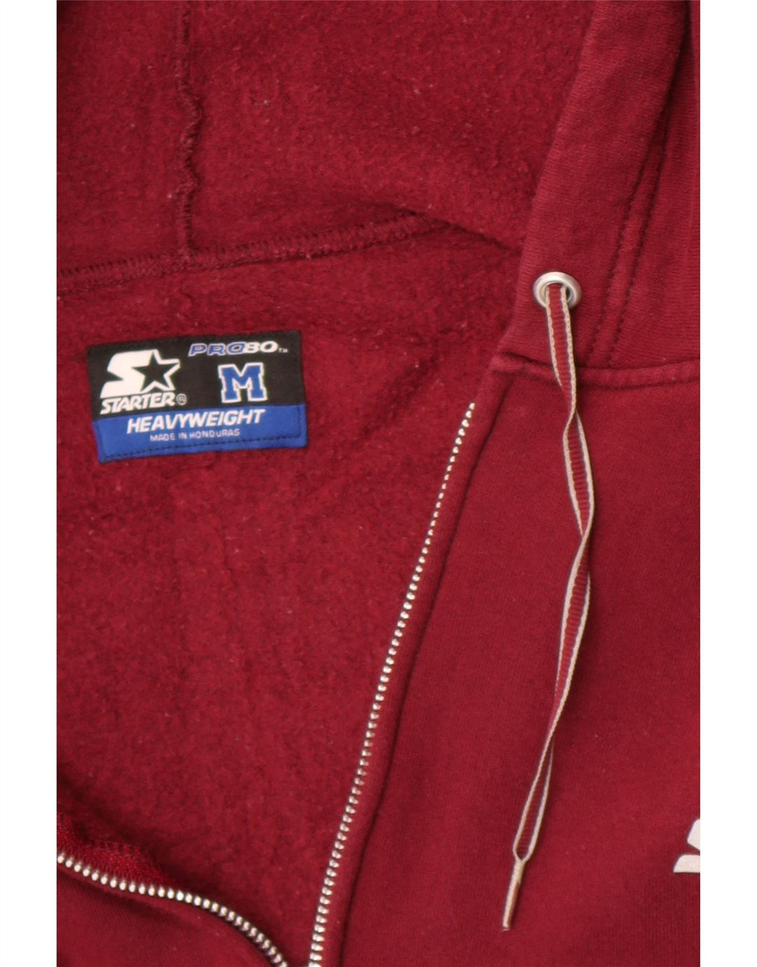Starter Womens Loose Fit Zip Hoodie Sweater UK 14 Medium Maroon