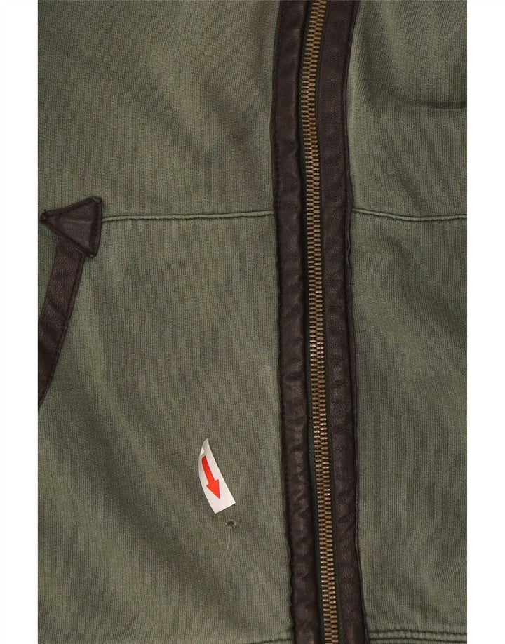 Armani Jeans Mens Tracksuit Top Jacket Medium Green Cotton