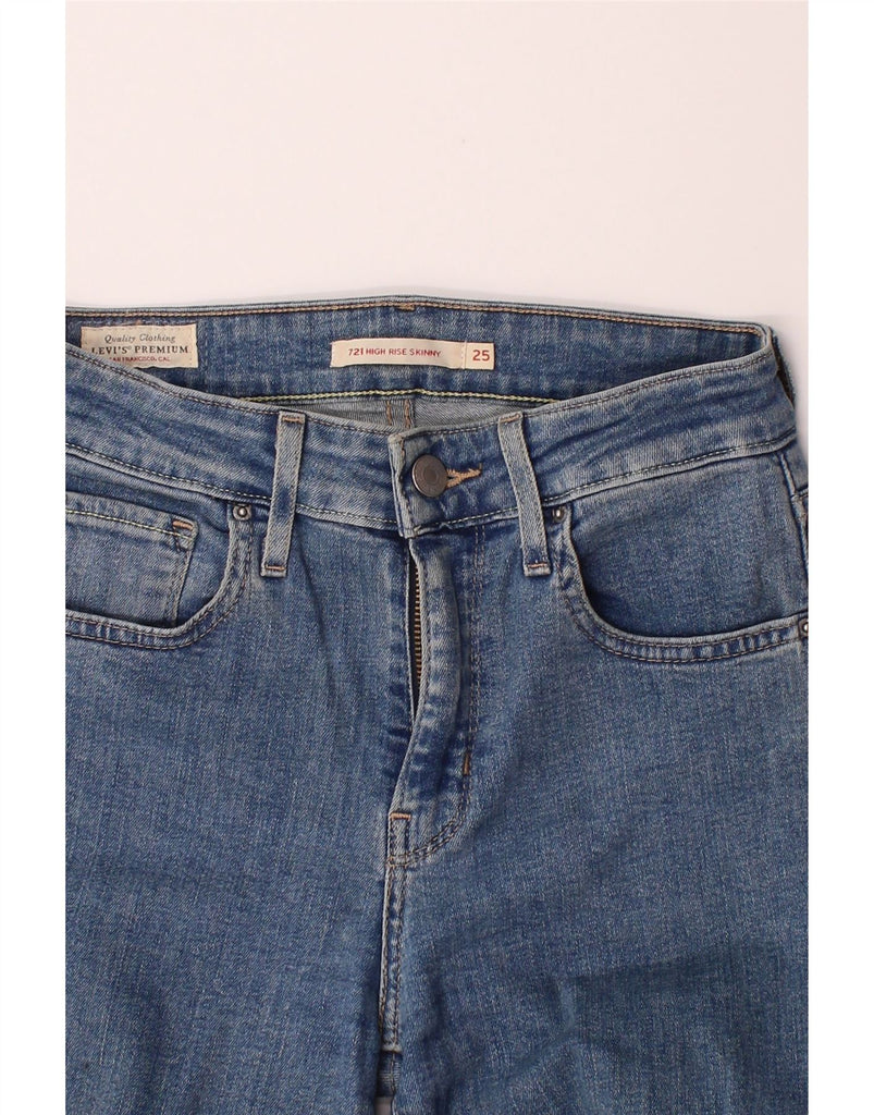 LEVI'S Womens 721 High Rise Skinny Jeans W25 L32 Blue Cotton Vintage Levi's and Second-Hand Levi's from Messina Hembry 