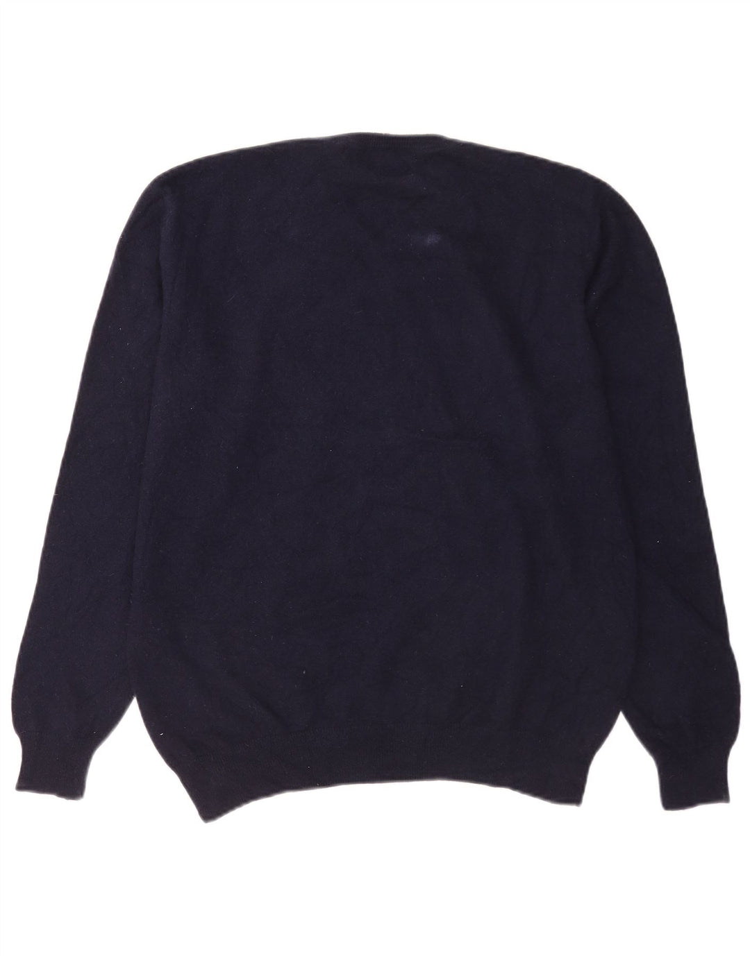 Marks & Spencer Mens V-Neck Jumper Sweater Large Navy Blue Cashmere