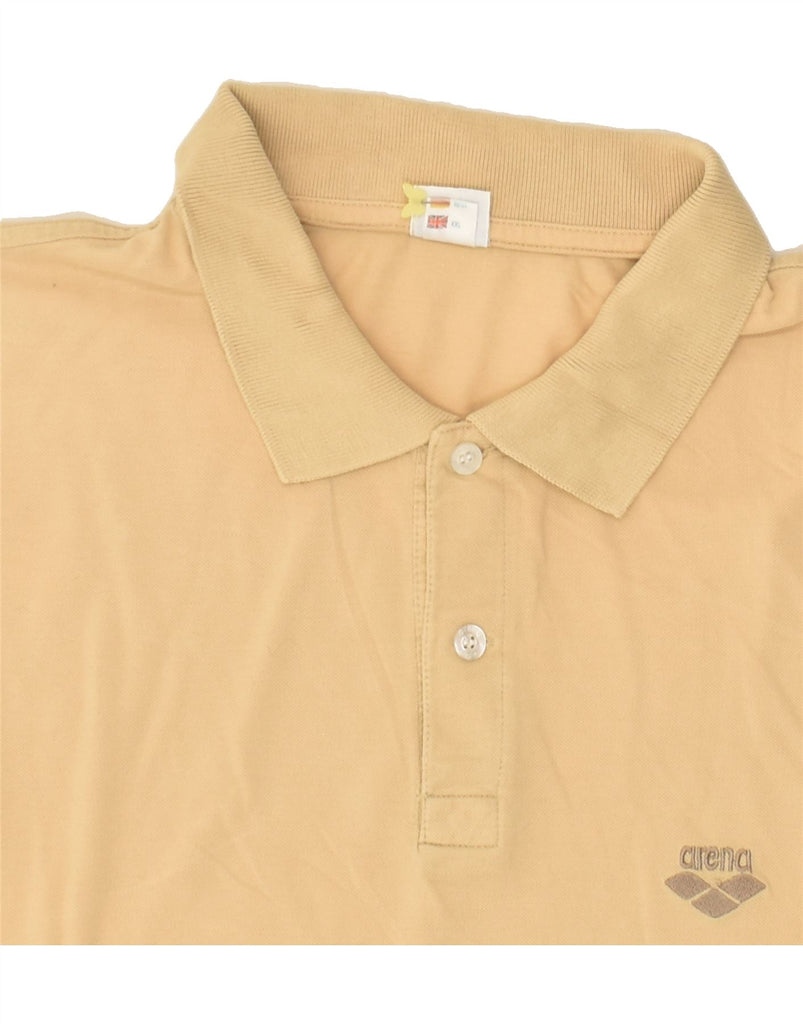 ARENA Mens Polo Shirt 2XL Beige | Vintage Arena | Thrift | Second-Hand Arena | Used Clothing | Messina Hembry 