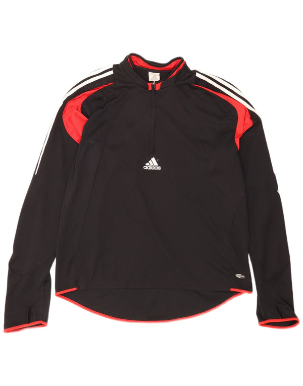 Adidas Mens Climacool Zip Neck Pullover Tracksuit Top XL Black Colourblock