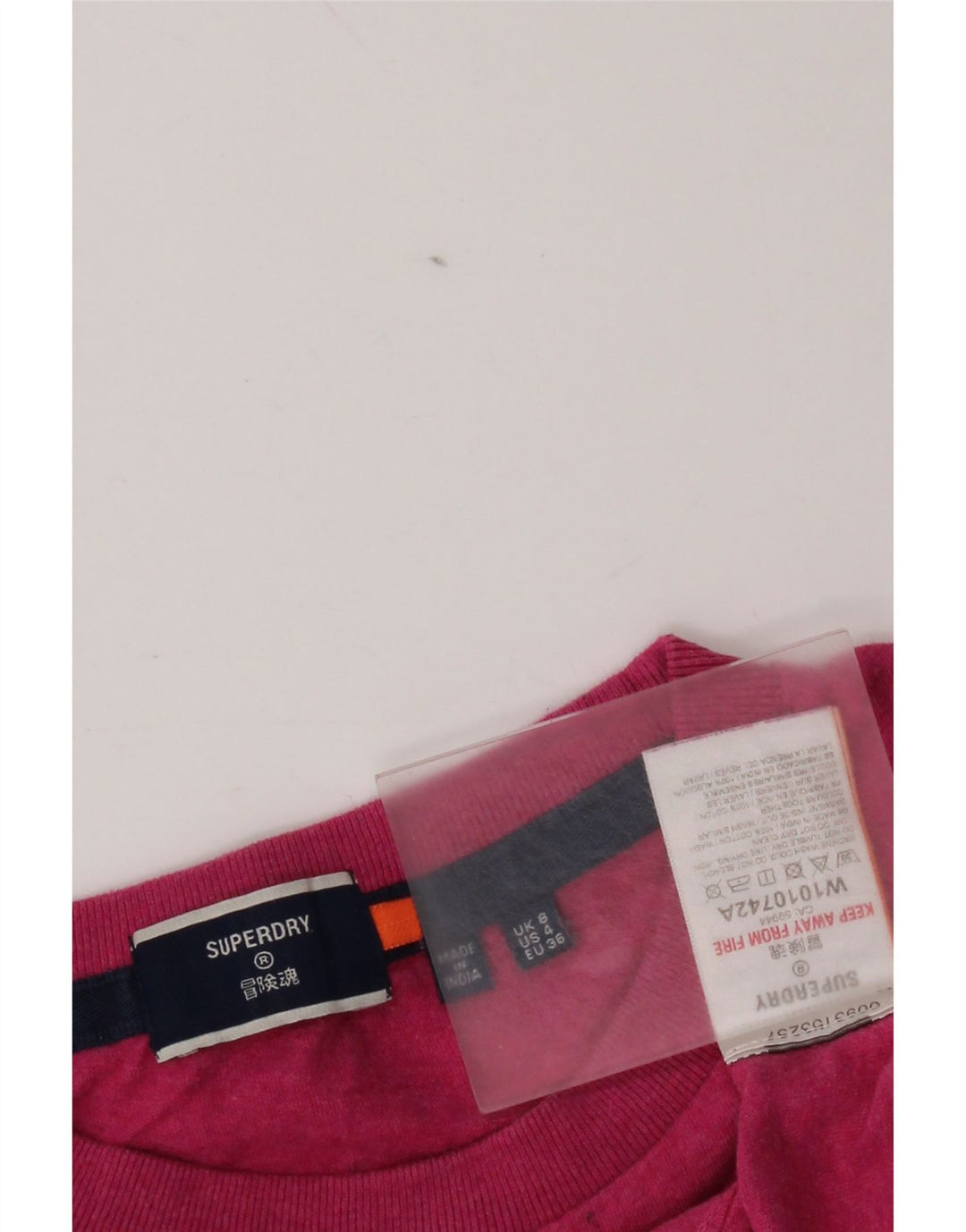 Superdry Womens Oversized T-Shirt Top UK 8 Small Pink Cotton