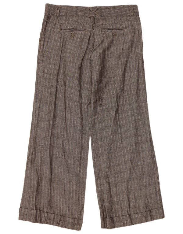 Topshop Womens Pegged Chino Trousers UK 12 Medium W34 L32 Grey Pinstripe