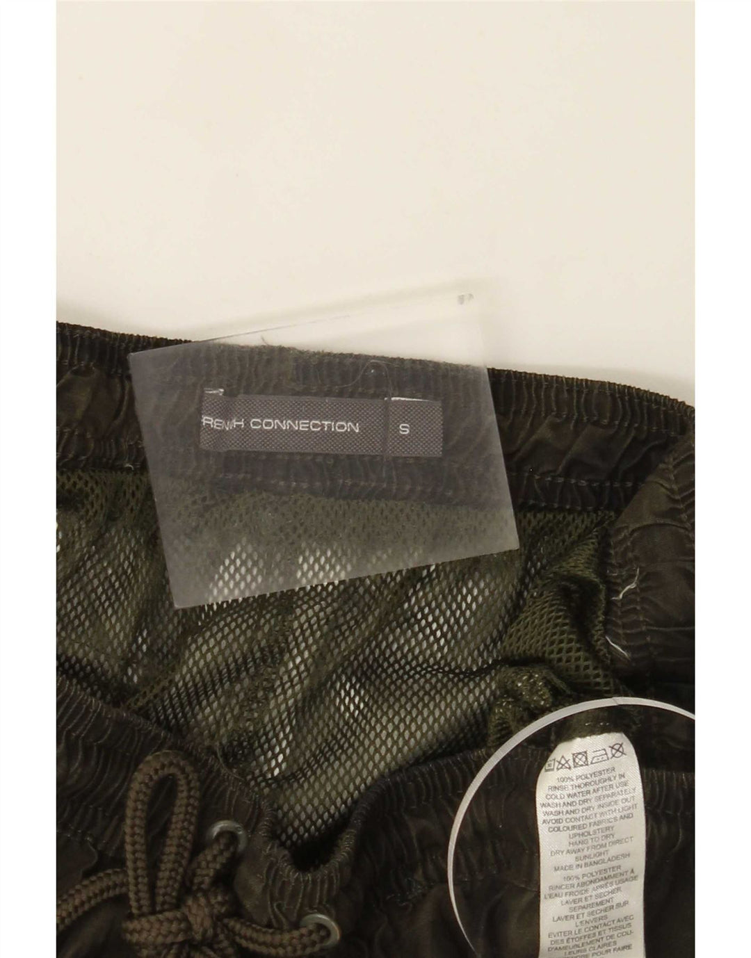 French Connection Mens Swimming Shorts Small Green Camouflage Polyester