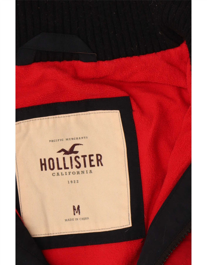 Hollister Mens Windbreaker Jacket UK 38 Medium Navy Blue Polyester