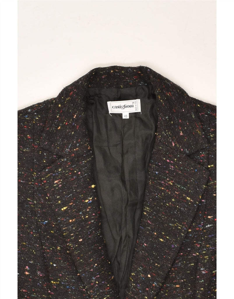 VINTAGE Womens 1 Button Blazer Jacket IT 48 XL Black Flecked | Vintage Vintage | Thrift | Second-Hand Vintage | Used Clothing | Messina Hembry 