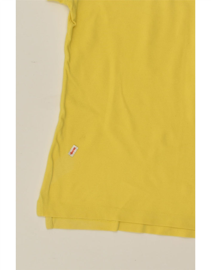 RALPH LAUREN Womens Skinny Polo Shirt UK 14 Large Yellow Cotton | Vintage Ralph Lauren | Thrift | Second-Hand Ralph Lauren | Used Clothing | Messina Hembry 