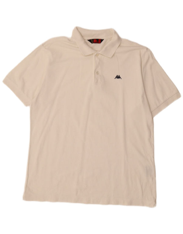 KAPPA Mens Polo Shirt Medium White Cotton