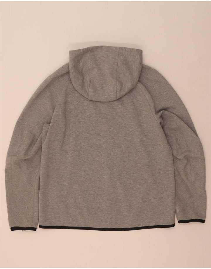 Nike Mens Zip Hoodie Sweater Large Grey Flecked Cotton