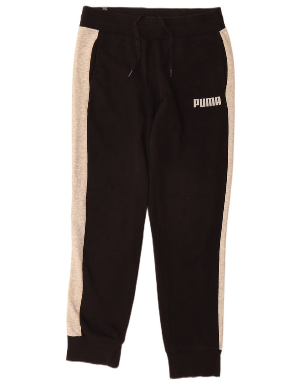 Puma Mens Tracksuit Trousers Joggers Small  Black Colourblock Cotton