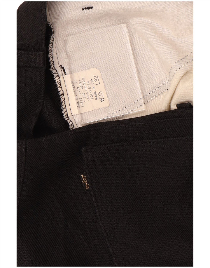 LEVI'S Mens Straight Casual Trousers W35 L32 Black Polyester