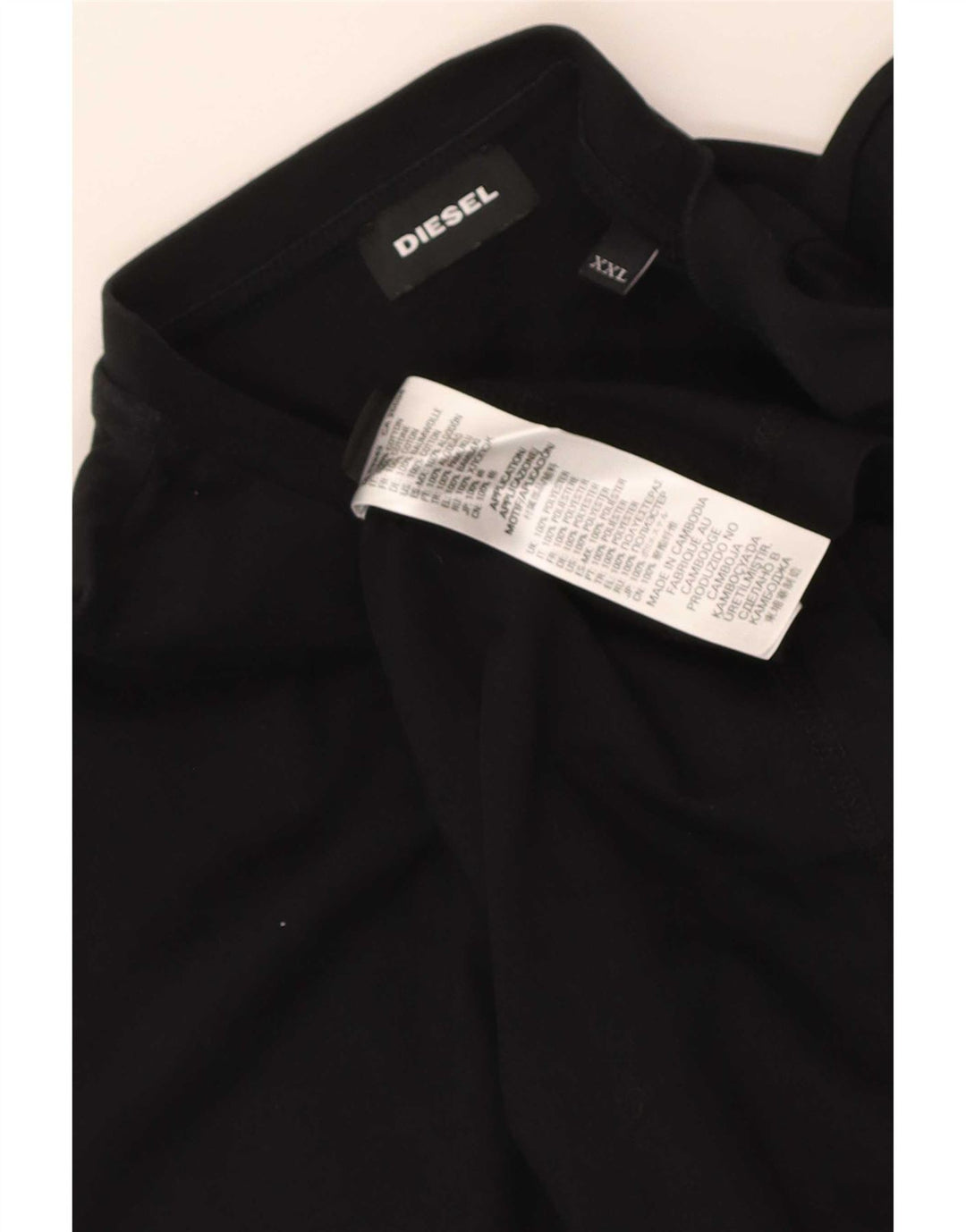 Diesel Mens Graphic T-Shirt Top 2XL Black Cotton