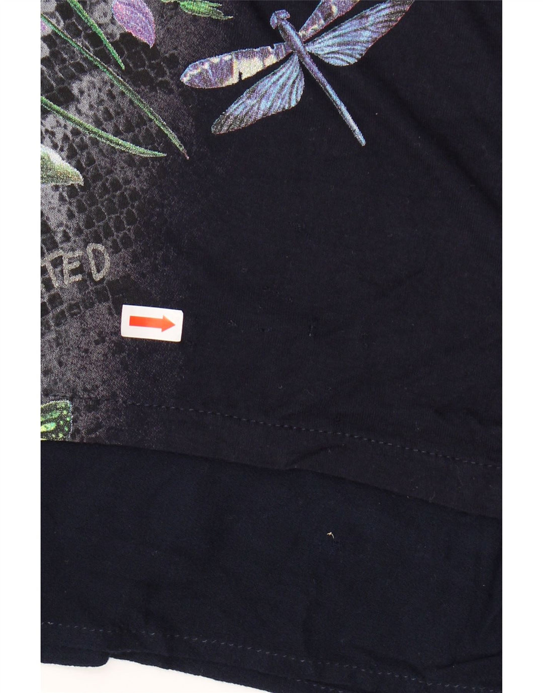 Desigual Womens Graphic Tunic Top UK 14 Medium Navy Blue Floral