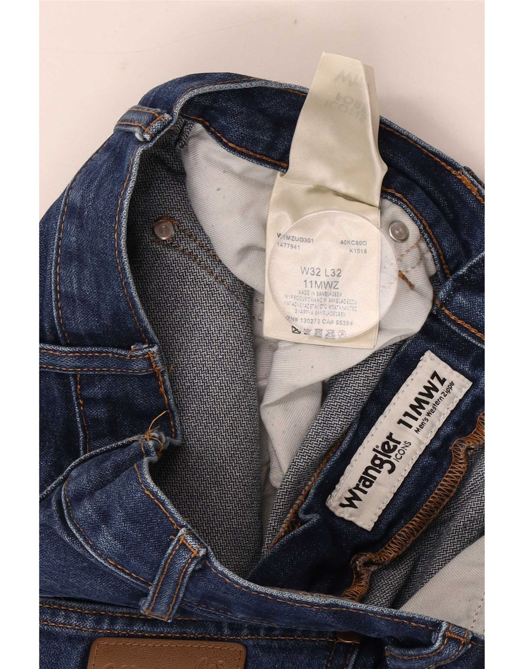 Wrangler Mens Straight Jeans W32 L32 Blue Cotton