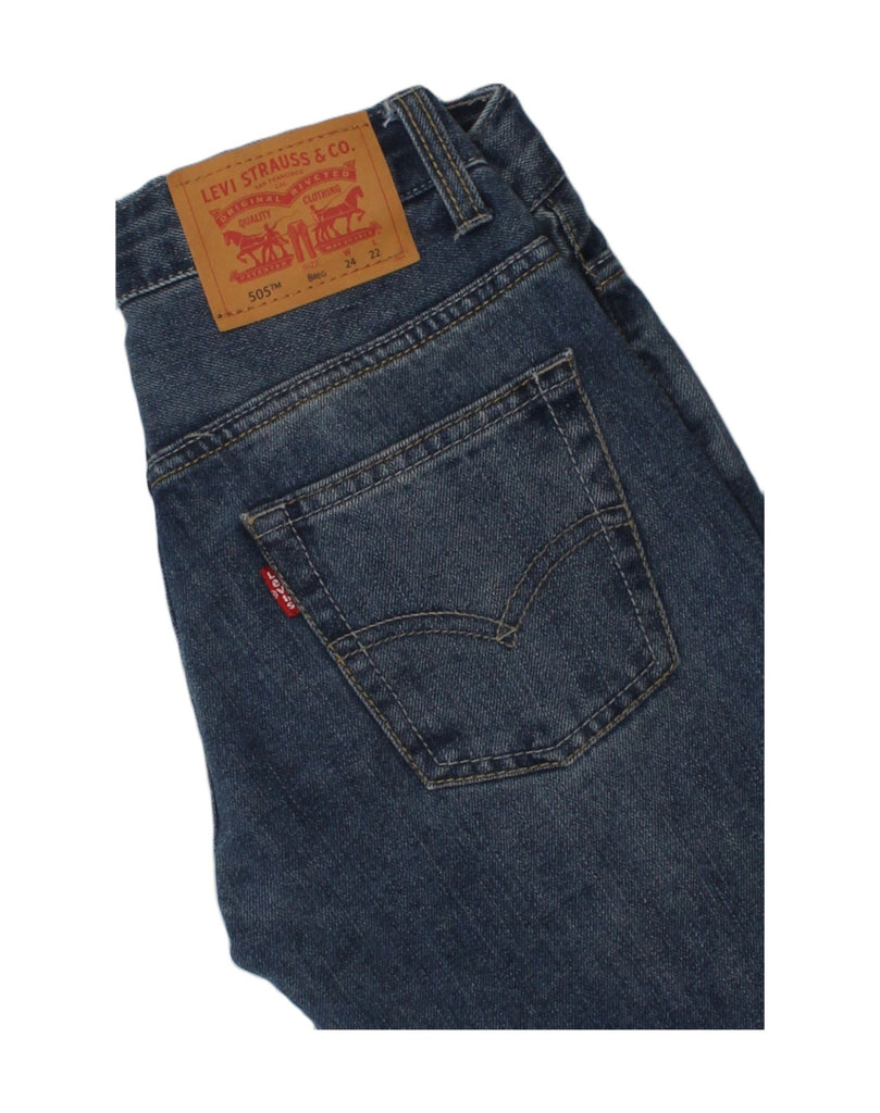 LEVI'S Boys 505 Wide Leg Jeans 7-8 Years W24 L22 Blue Cotton | Vintage Levi's | Thrift | Second-Hand Levi's | Used Clothing | Messina Hembry 