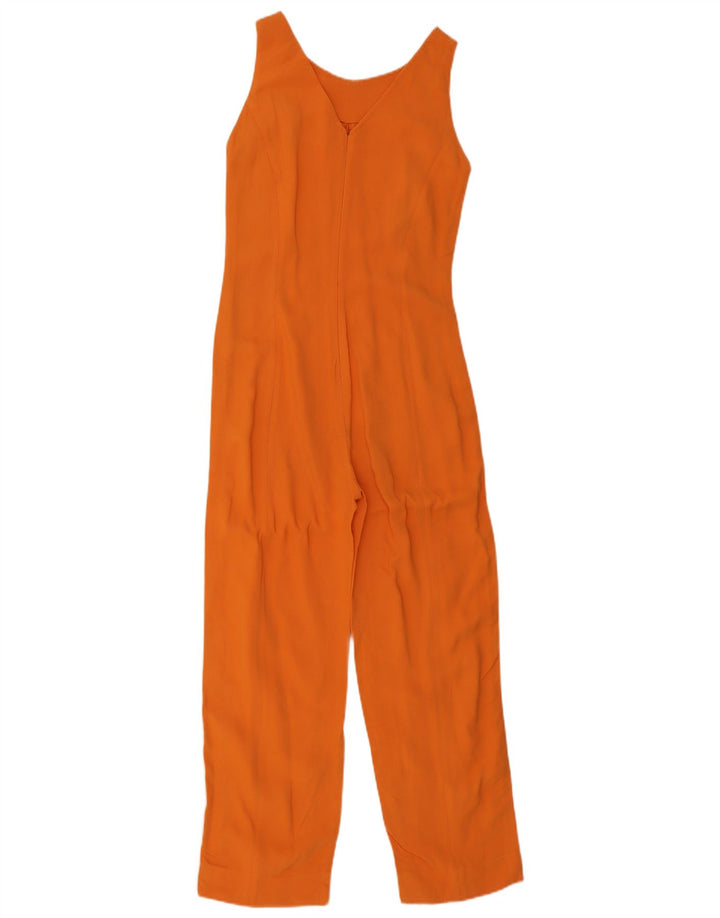 Vintage Womens Sleeveless Jumpsuit UK 12 Medium Orange Wool