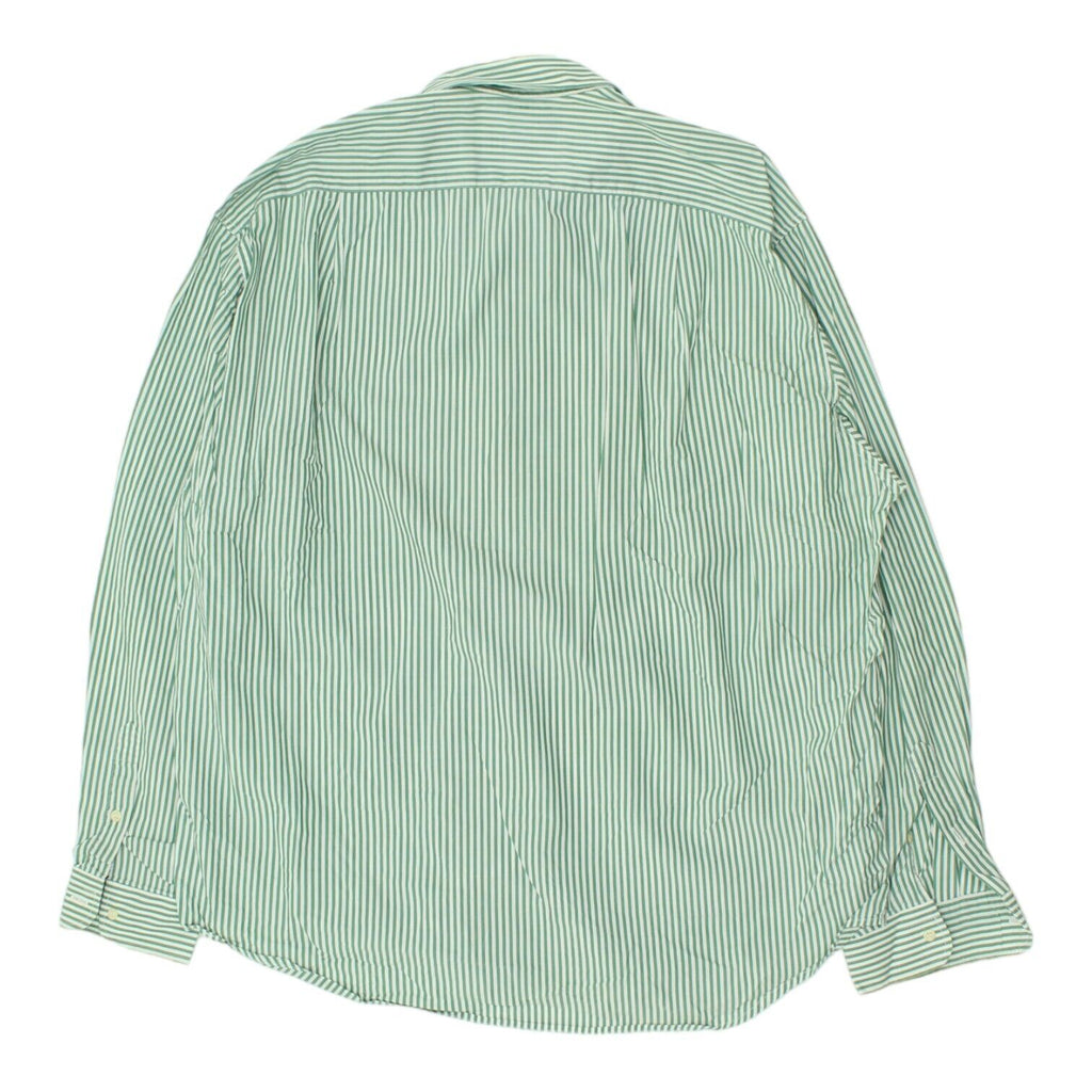 Massimo Dutti Mens Green Striped Button Up Shirt | Vintage High End Designer VTG | Vintage Messina Hembry | Thrift | Second-Hand Messina Hembry | Used Clothing | Messina Hembry 