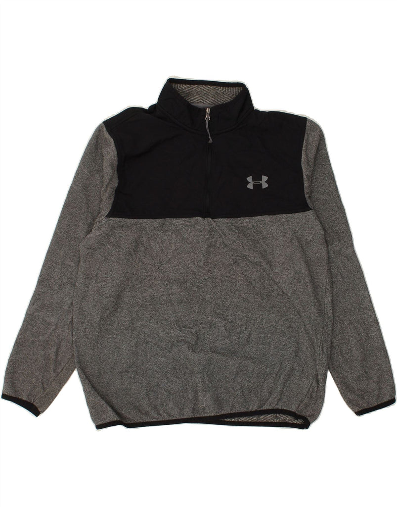 UNDER ARMOUR Mens Cold Gear Zip Neck Sweatshirt Jumper Medium Grey | Vintage Under Armour | Thrift | Second-Hand Under Armour | Used Clothing | Messina Hembry 