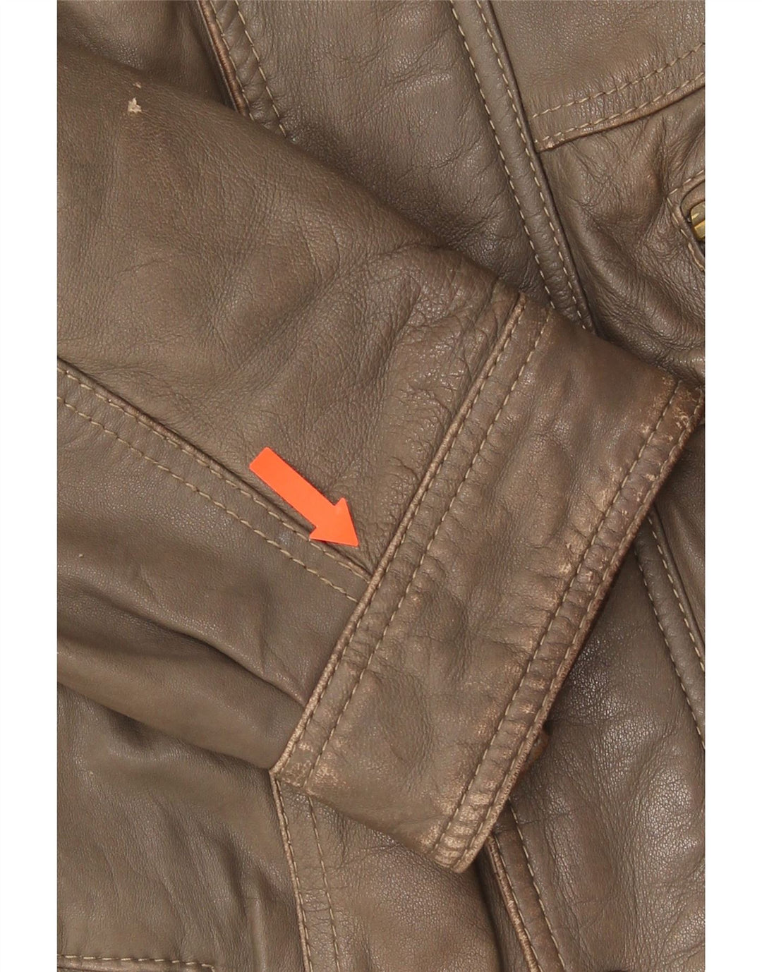 Vintage Mens Leather Jacket IT 46 Small Brown