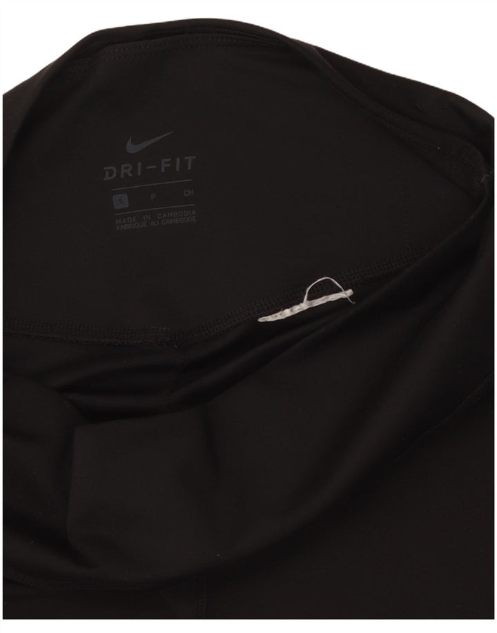 Nike Womens Dri Fit Graphic Leggings UK 10 Small  Black Colourblock