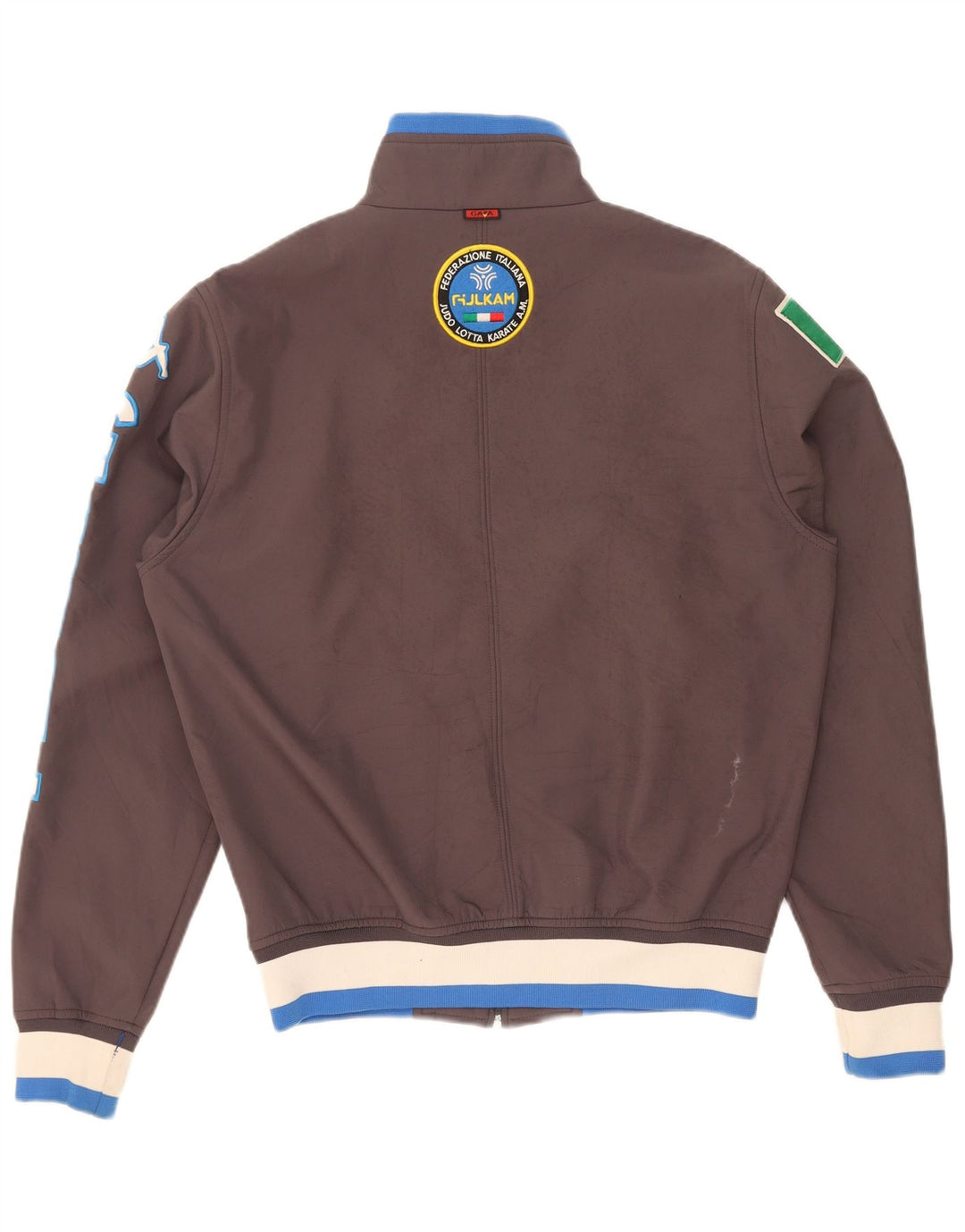 Kappa Mens Italia Graphic Tracksuit Top Jacket Medium Brown Colourblock