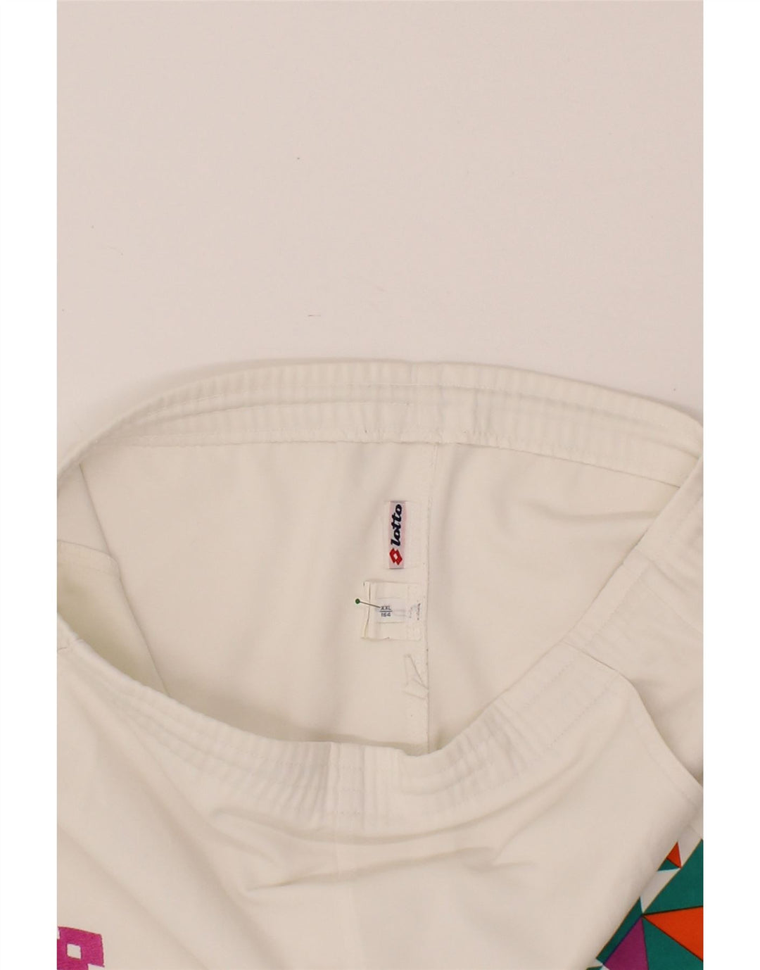 LOTTO Boys Sport Shorts 15-16 Years 2XL White Geometric Polyester Vintage Lotto and Second-Hand Lotto from Messina Hembry 