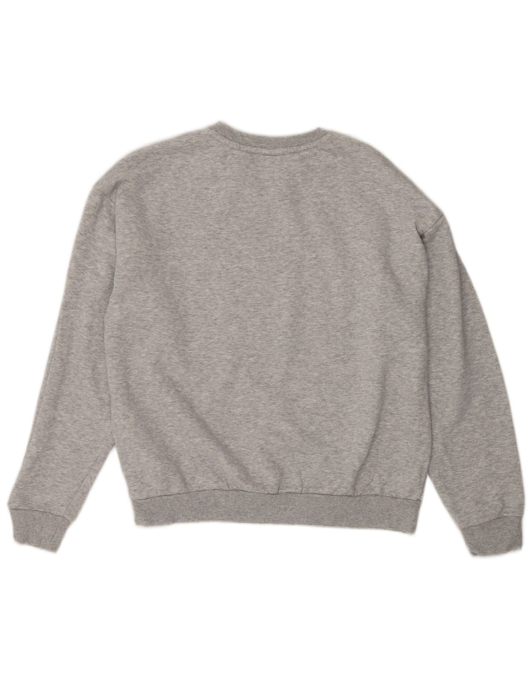 PUMA Womens Graphic Sweatshirt Jumper UK 14 Medium Grey Flecked Cotton