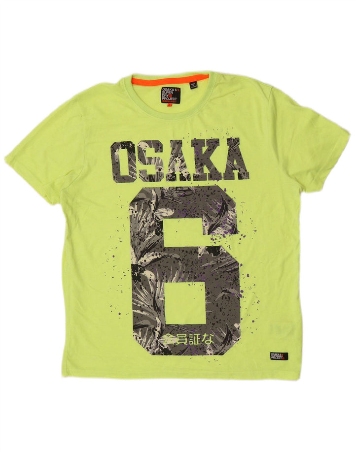 Superdry Mens Osaka Graphic T-Shirt Top 2XL Green Polyester