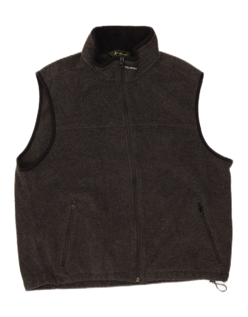 EDDIE BAUER Mens Polartec Fleece Gilet UK 40 Large Grey Polyester Vintage Eddie Bauer and Second-Hand Eddie Bauer from Messina Hembry 