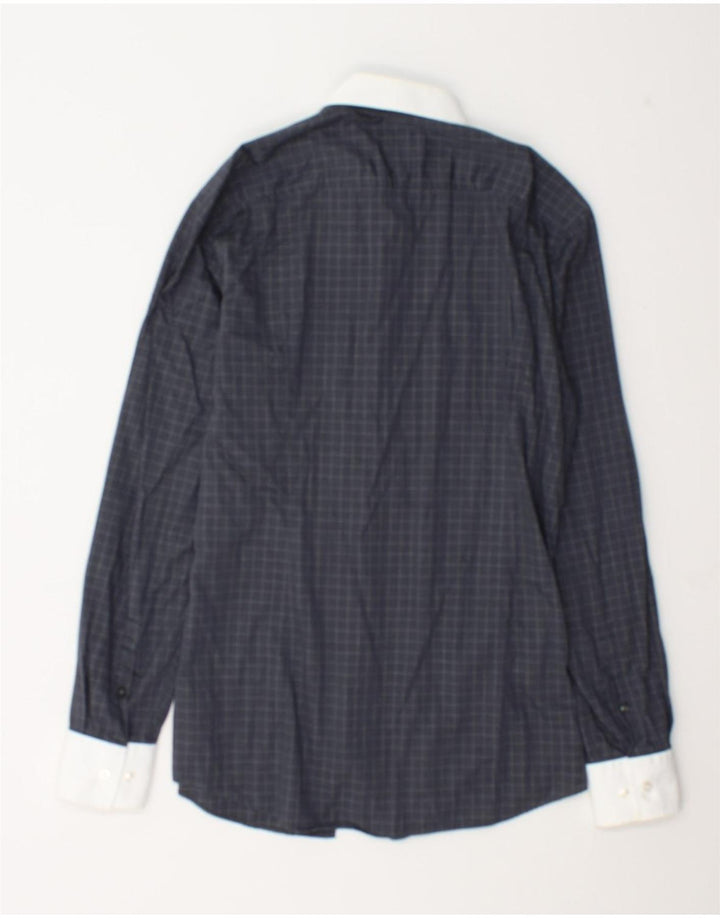 Hugo Boss Mens Slim Fit Shirt Size 40 15 3/4 Medium Grey Check Cotton