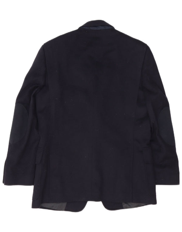 Vintage Mens 2 Button Blazer Jacket IT 48 Medium Navy Blue Virgin Wool