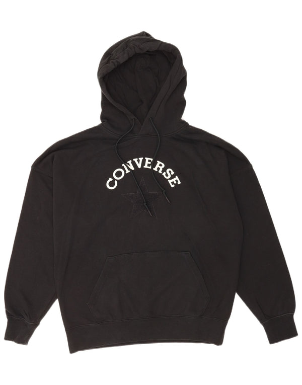 Converse Mens Graphic Hoodie Jumper Medium Black Cotton