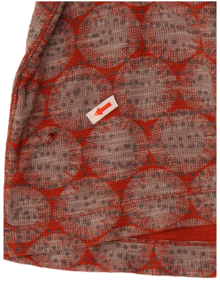 White Stuff Womens Crop Top Long Sleeve UK 12 Medium Red Geometric