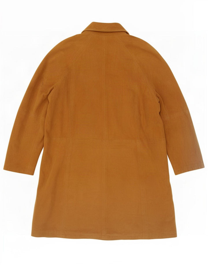 Vintage Womens Oversized Suede Overcoat IT 42 Medium Beige Leather