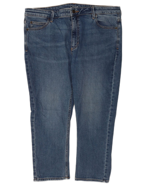 Marks & Spencer Womens Capri Jeans UK 16 Large W36 L21 Blue Cotton