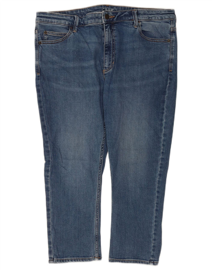 Marks & Spencer Womens Capri Jeans UK 16 Large W36 L21 Blue Cotton