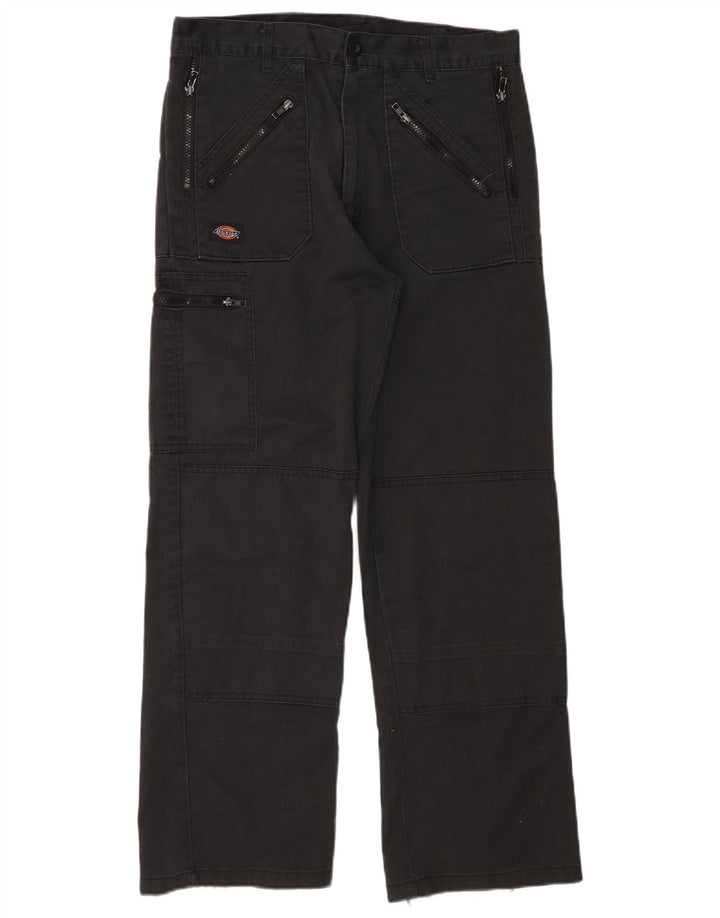 Dickies Mens Straight Cargo Trousers W30 L29 Black Polyester