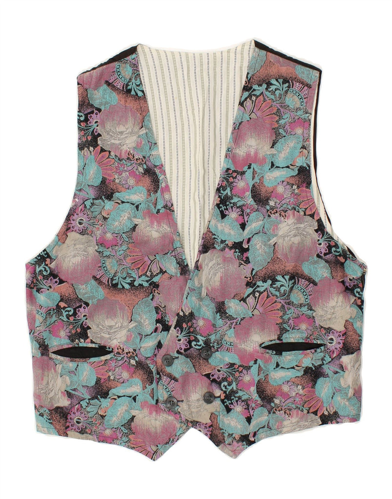 VINTAGE Mens Waistcoat Medium Purple Floral | Vintage Vintage | Thrift | Second-Hand Vintage | Used Clothing | Messina Hembry 