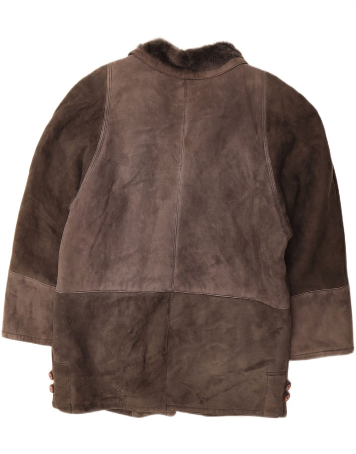 VINTAGE Mens Shearling Jacket IT 50 Large Grey Shearling Vintage Vintage and Second-Hand Vintage from Messina Hembry 