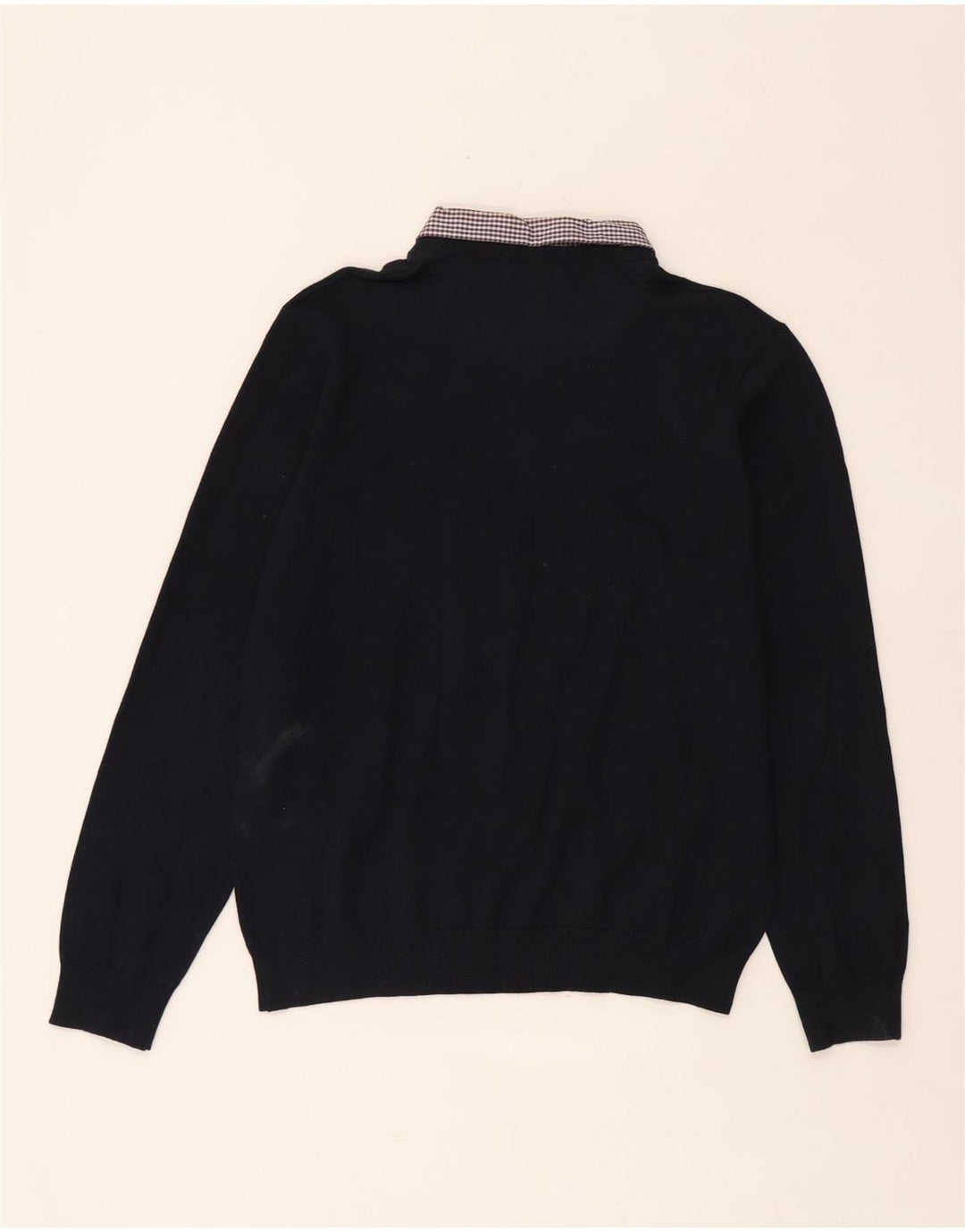 Marks & Spencer Mens Autograph V-Neck Jumper Sweater Large Navy Blue Cotton