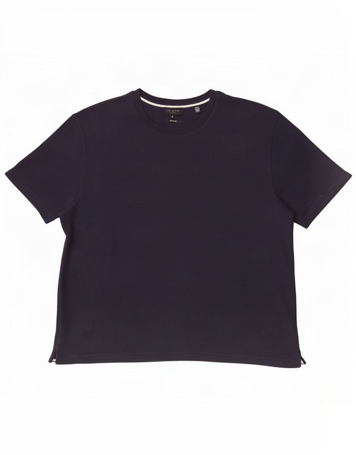 Ted Baker Mens Regular Fit T-Shirt Top Size 5 XL Navy Blue Cotton