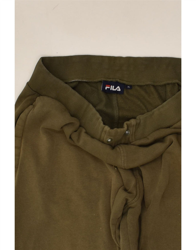FILA Mens Graphic Tracksuit Trousers Joggers XL Khaki Cotton | Vintage Fila | Thrift | Second-Hand Fila | Used Clothing | Messina Hembry 