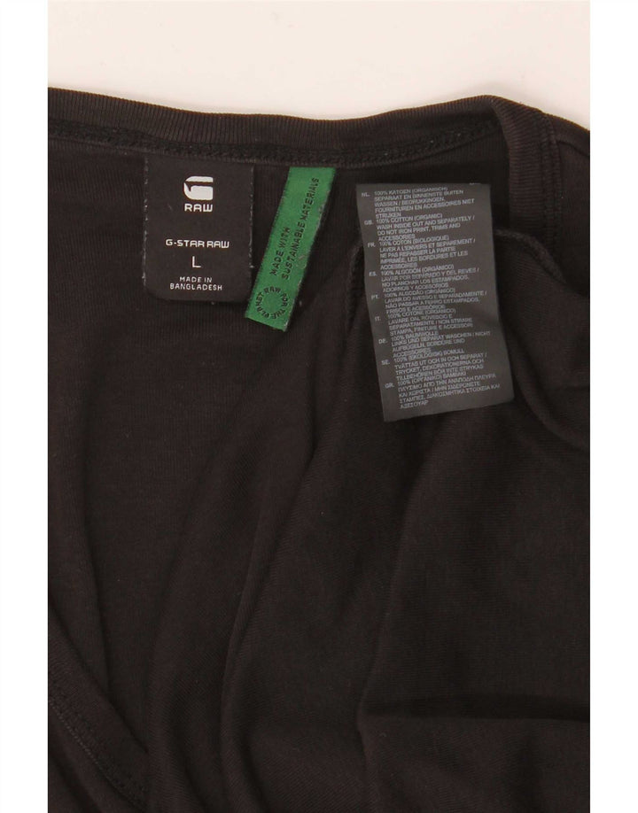 G-Star Mens T-Shirt Top Large Black Cotton