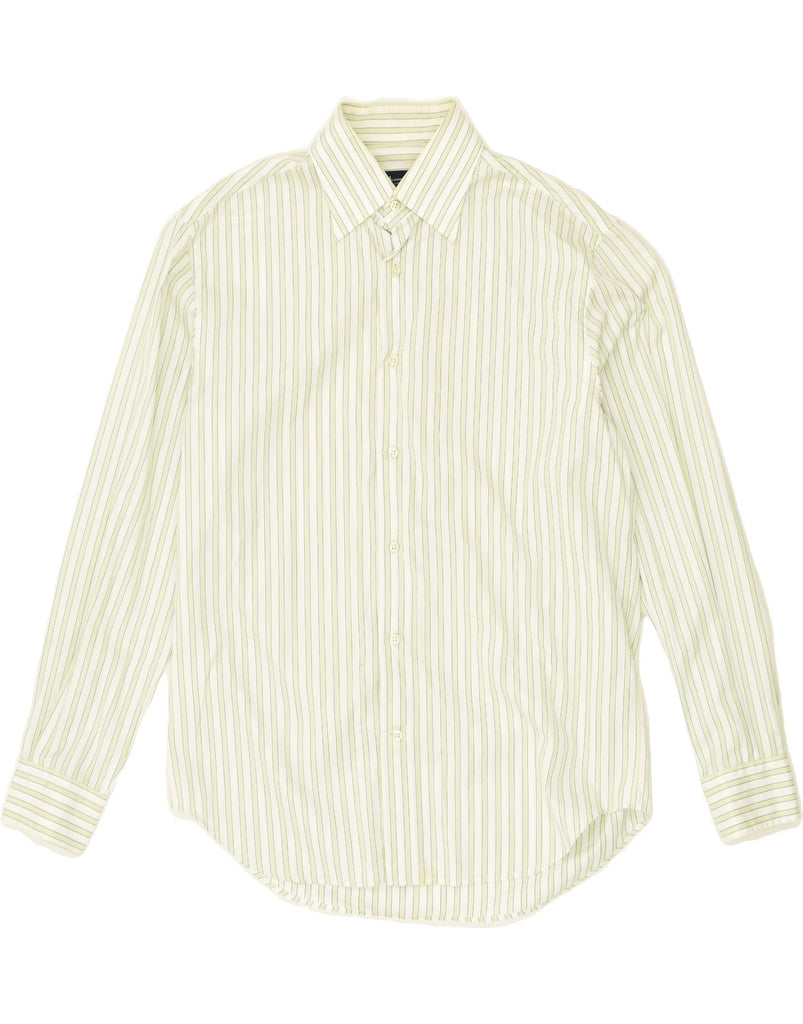 MASSIMO DUTTI Mens Shirt Size 42 16 1/2 Large Green Striped Cotton | Vintage Massimo Dutti | Thrift | Second-Hand Massimo Dutti | Used Clothing | Messina Hembry 