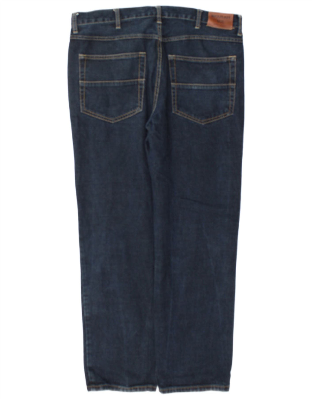 Farah Mens Straight Jeans W36 L32 Navy Blue Cotton