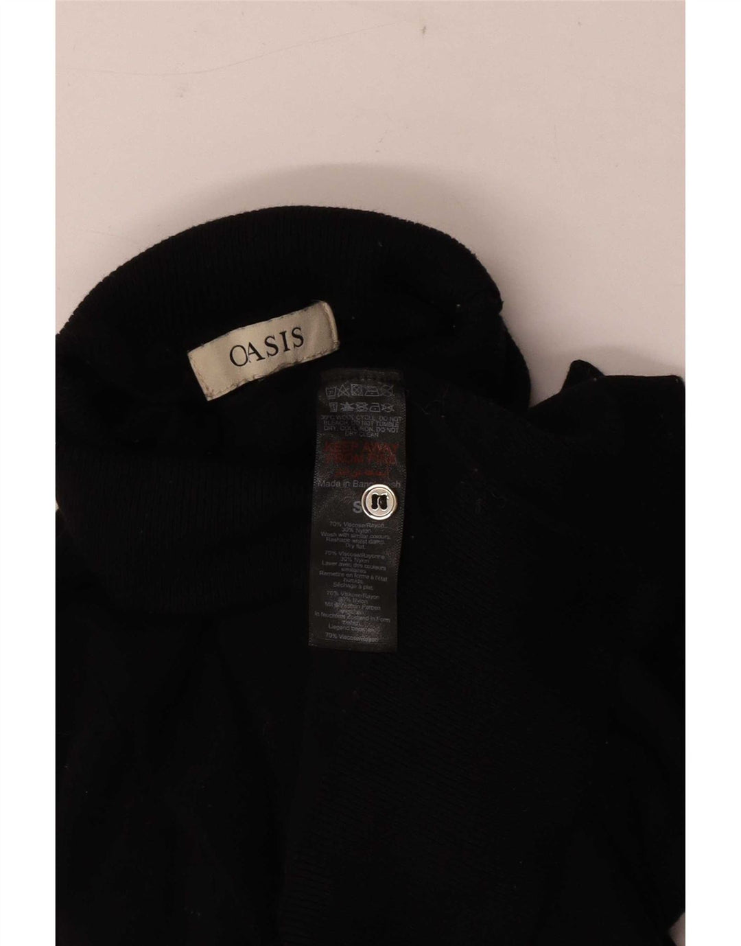 Oasis Womens Roll Neck Jumper Sweater UK 10 Small Black Viscose
