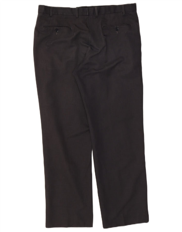 Marks & Spencer Mens Straight Chino Trousers W36 L31 Blue Polyester